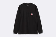 Camiseta Carhartt WIP L/S Pocket Heart T-shirt Black Red para hombre